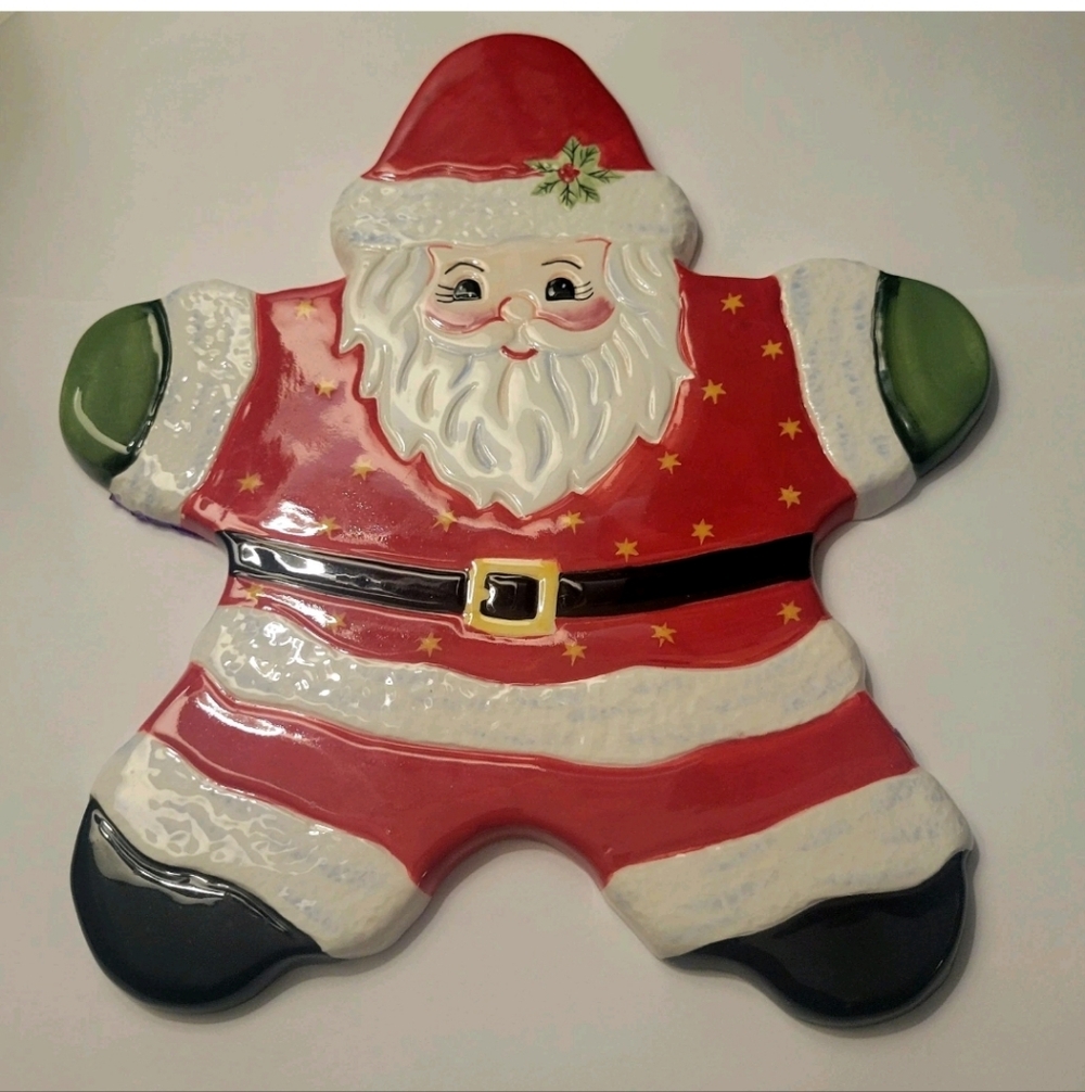 Traditions Holiday Celebrations Christopher Radko Santa Trivet Dish Christmas